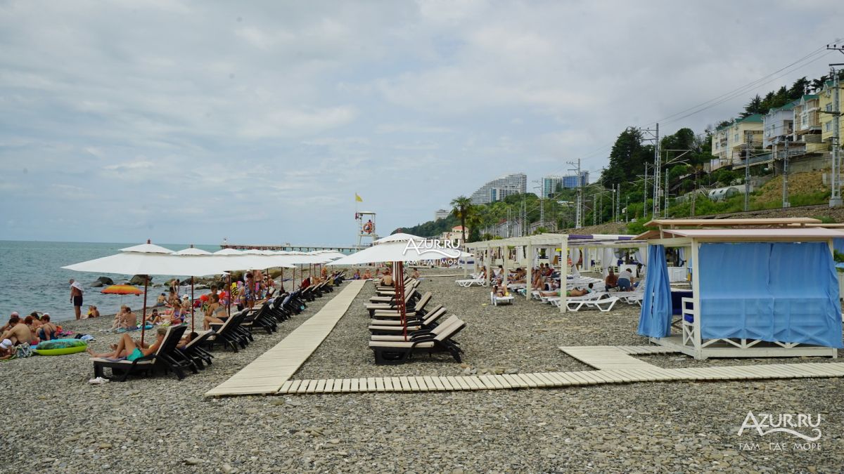 пляжная полоса пляжа Мацеста в Сочи